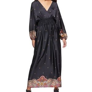 SCOOP Satin Maxi Cinches Waist Dress